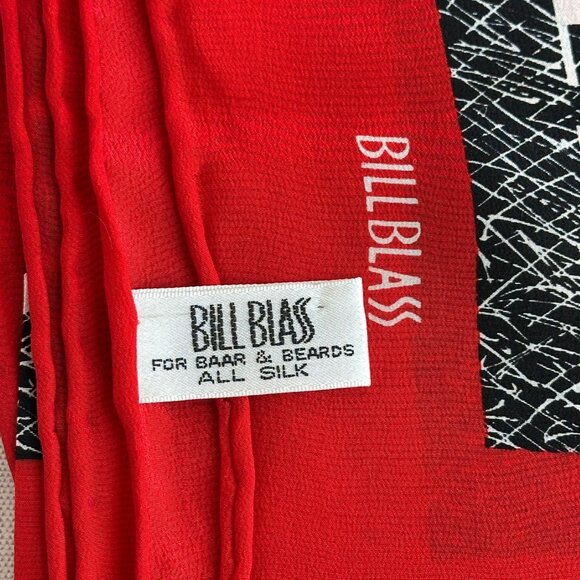 Bill Blass Polka Dot Silk Scarf, Houndstooth, 34x34 NWT Vintage - Picture 4 of 8